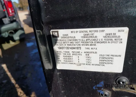 2004 GMC Envoy Slt z USA, uszkodzony, nr VIN 1GKDT13S142441873